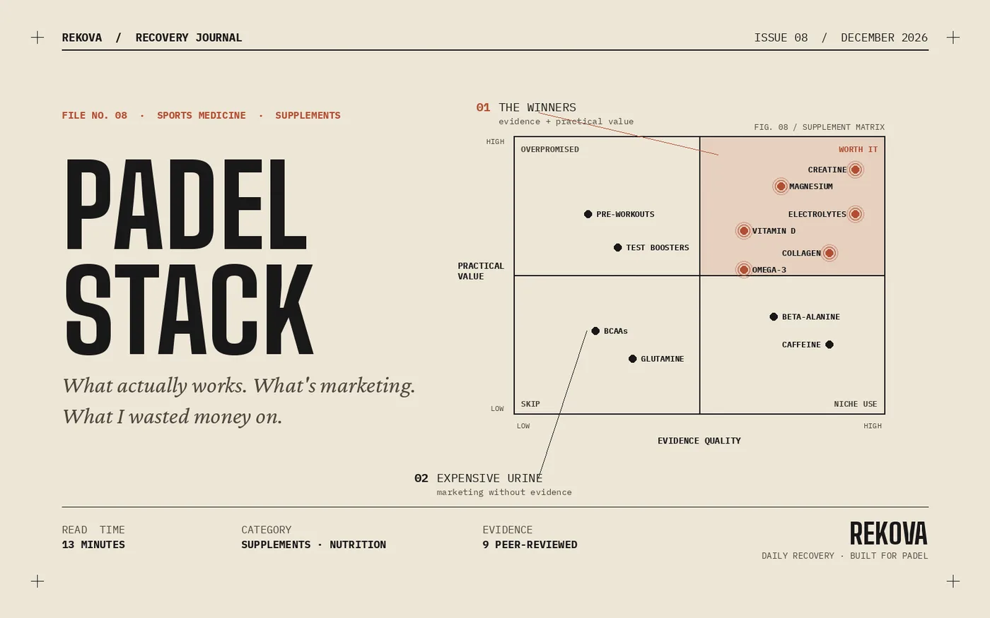 Padel Supplements: What Actually Works, What's Just Marketing, What I Wasted Money On